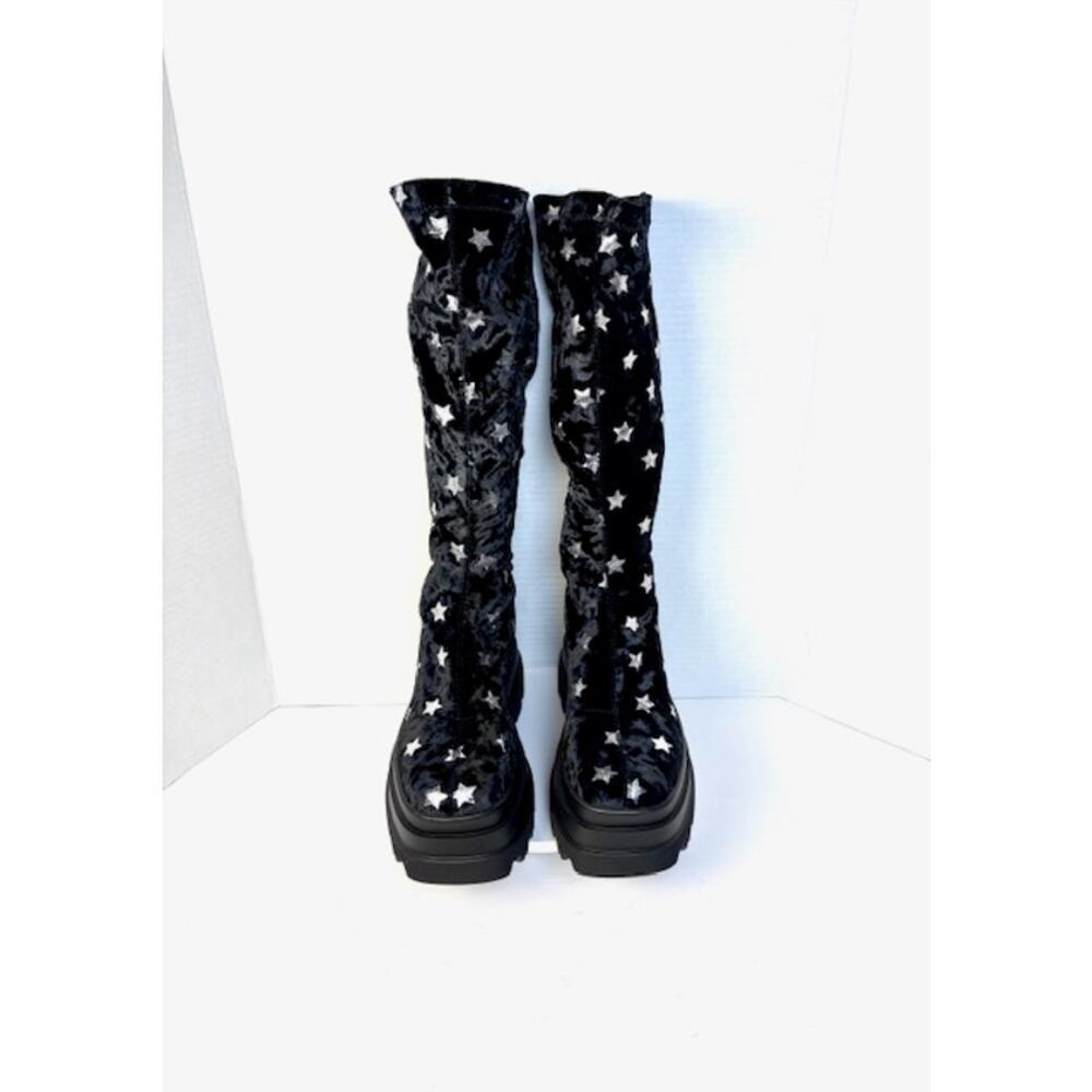 koi Black Star Platform Knee-High Boots - Picture 4 of 9